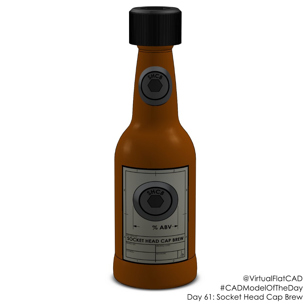 VirtualFlatCAD's tweet photo. #CADModelOfTheDay 61: Socket Head Cap Brew. Please CAD responsibly. #solidworks #cad #3d #3dmodeling #render #everyday #engineering #cadmonkey #beer #beerisgood #socketheadcapbrew #ale https://t.co/YINlpPwVDj