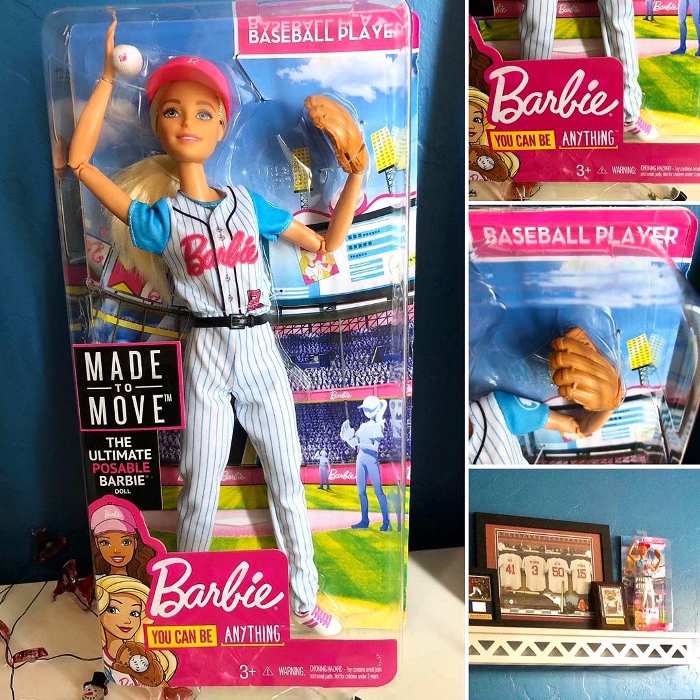 Barbie made to move baseball player doll sale
