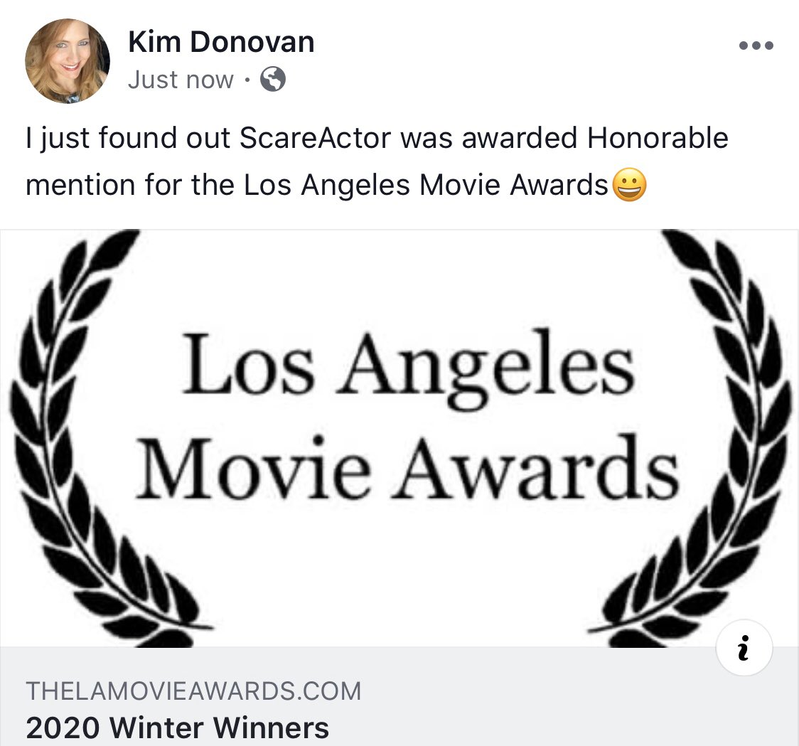 Honored to have been awarded Honorable Mention in the Los Angeles Movie Awards #Screenwriter  #losangelesmovieawards #filmfestival