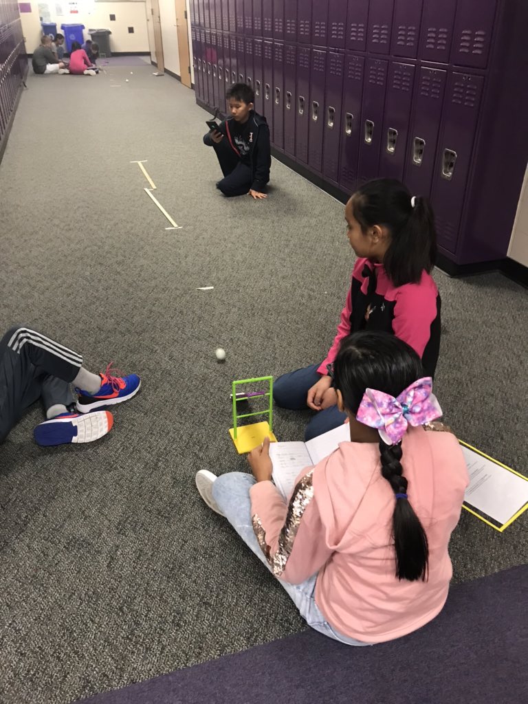 wendystelly's tweet photo. Sixth graders @VandeventerMS are collecting data and discovering how distance, time &amp; speed are related! #vandyvision #friscofutureready  #collaborate and #communicate #teachingoutsidetheclassroom! https://t.co/KrM27CMs6r