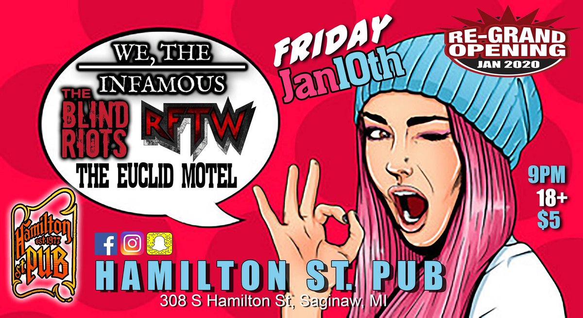 BlindRiots's tweet photo. We are beyond excited to share the stage with some of the Saginaw areas best local music at the Hamilton St. Pub this Saturday. Show starts at 9:00 PM and you can catch our set at 10:30! SUPORT LOCAL MUSIC 🎸 🎵 🎤 🍻 https://t.co/7GbSuqaazP