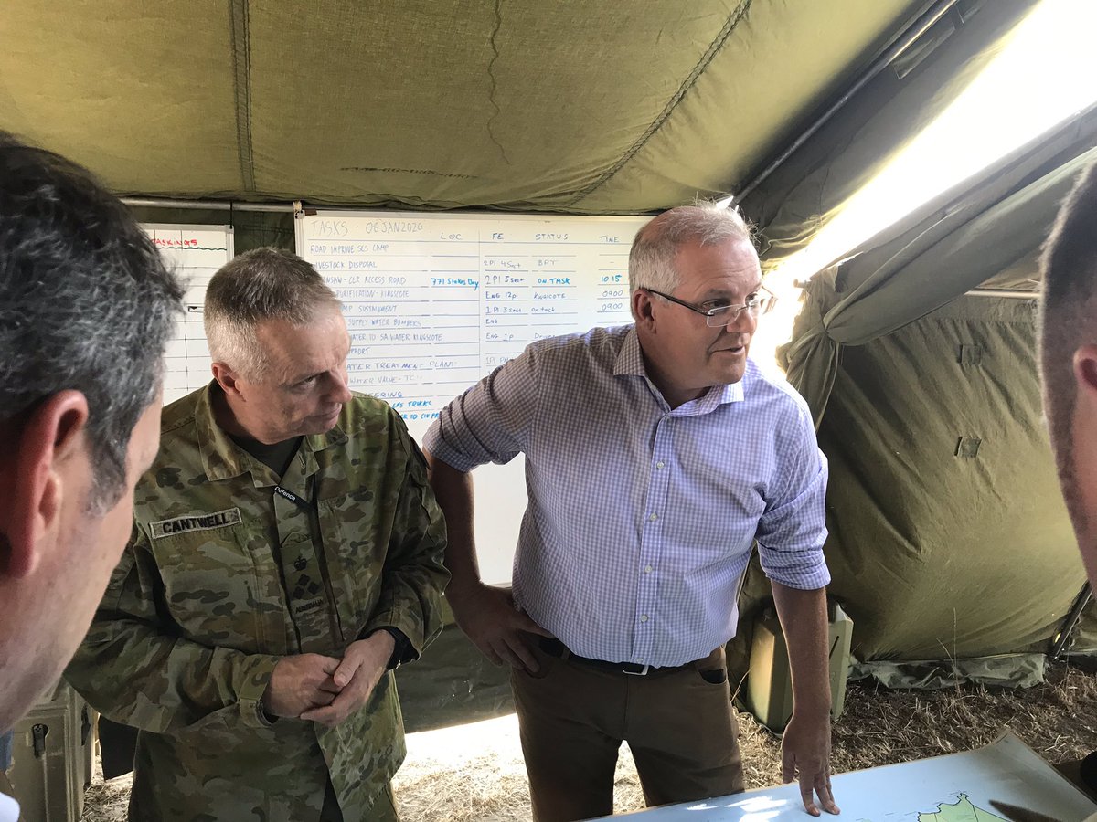 mikesmithson7's tweet photo. HAPPENING NOW : PM @ScottMorrisonMP briefed on damaged water supply caused by KI bushfires. Also keeping across Iran missile attack. A busy day. Details @7NewsAdelaide 6pm@ https://t.co/eapt09yTHb