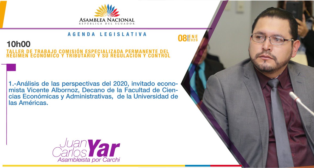 #AgendaAN de este #08Enero en la <a href="/AsambleaEcuador/">Asamblea Nacional</a>