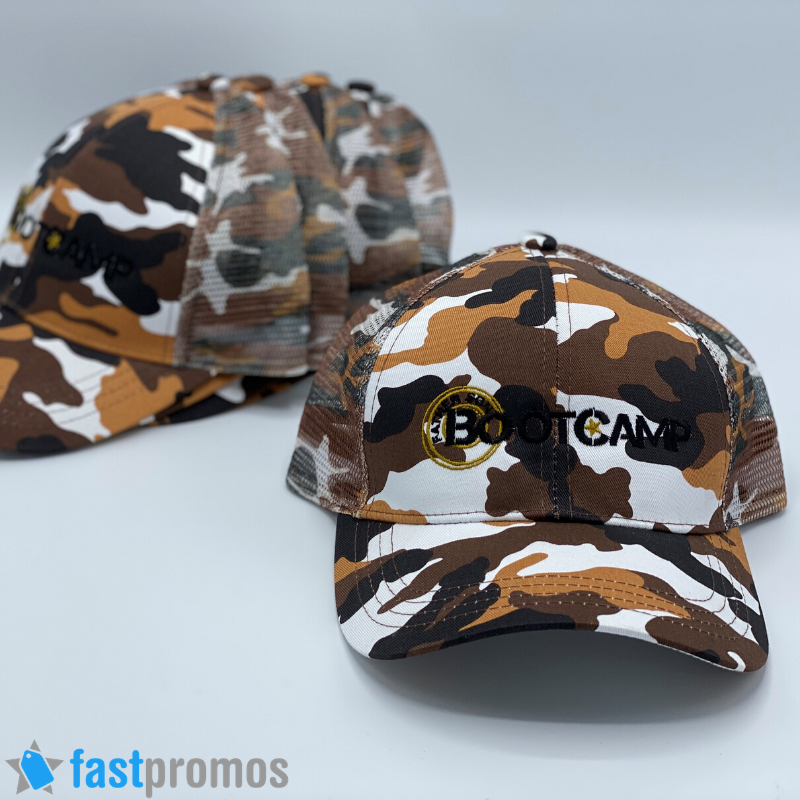 fast_promos's tweet image. Available in 3 camo colours, the Camo Six Panel Cap is a great design. A great quality low budget cap for your next event. Give us a call on 1300 008 300 to get a custom quote or order online now. buff.ly/2PnQ1W2 #fastpromos #fastcaps #promotionalcaps