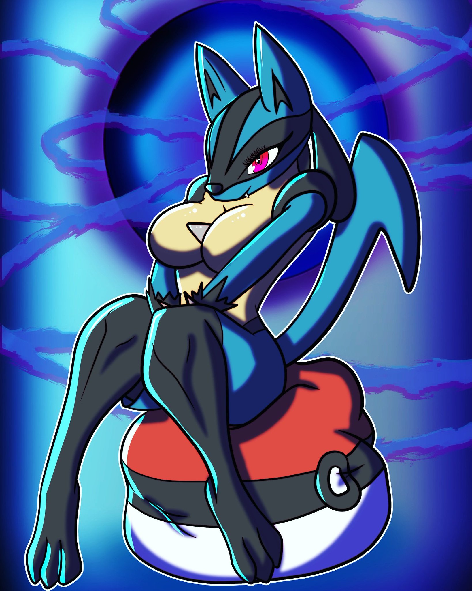 “Finally did something with that Lucario sketch. 

