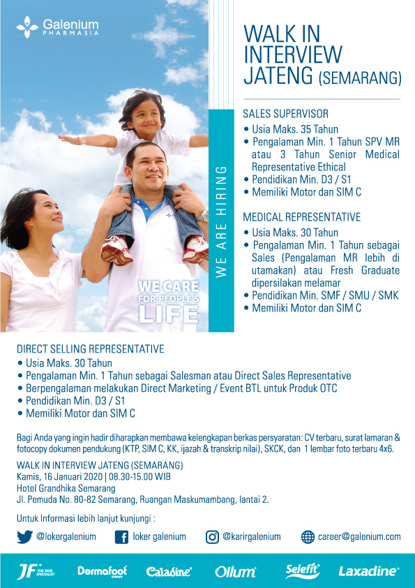 LokerGalenium's tweet photo. walkin interview semarang. silahkan datang langsung 16/01/2020 @lokersemarang @semarangkerja @semarangkerja @Karir_Semarang @SemarangDaily https://t.co/klLVrxs0ZE