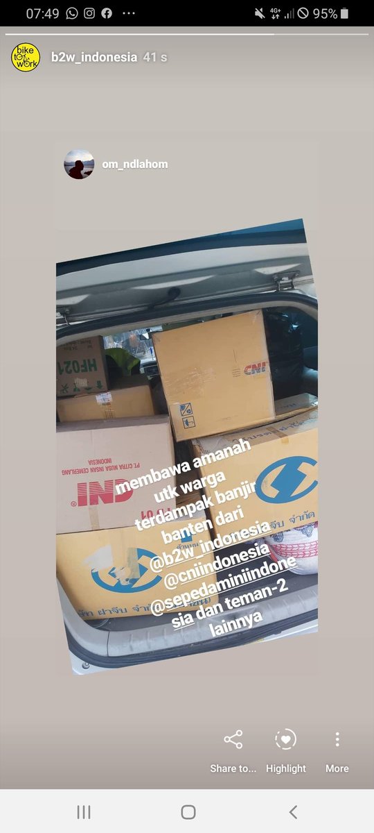 Tahap kedua tanggap bencana banten, terima kasih <a href="/CNI_ID/">CNI Indonesia</a> dan semua sahabat #bike2work