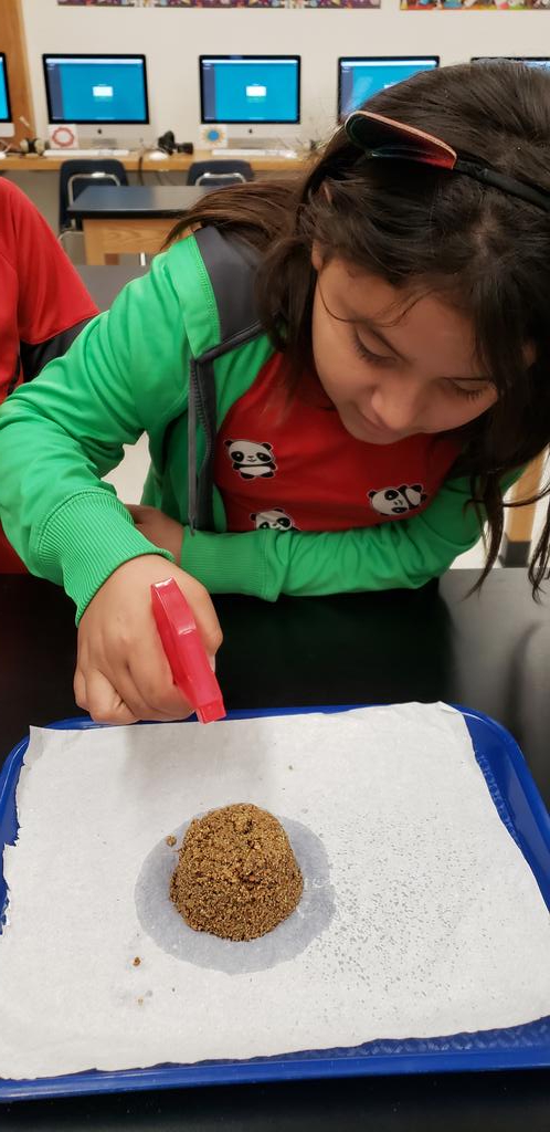 JosieGarciaJGa1's tweet photo. Fouth grade was making observations on how weathering affects land formations. This was done by representing rain and wind in the Sci-Tech lab. #BonhamBeagles #Bonhamlibrary https://t.co/bLdlTHyWM0