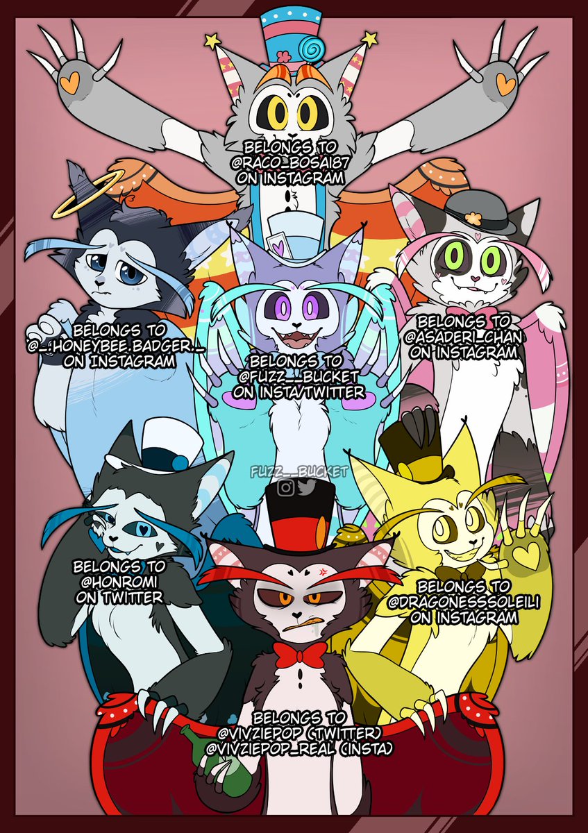 fuzz____bucket's tweet photo. This is a project I worked on for a little over a week, and I'm very happy with the end result :>
Everyone who made each design are all tagged in the second picture, but I'll leave credits in an additional comment 💚
#hazbin #hazbinhotel #husk #2phusk #husk2p https://t.co/fW1xi7GQkn