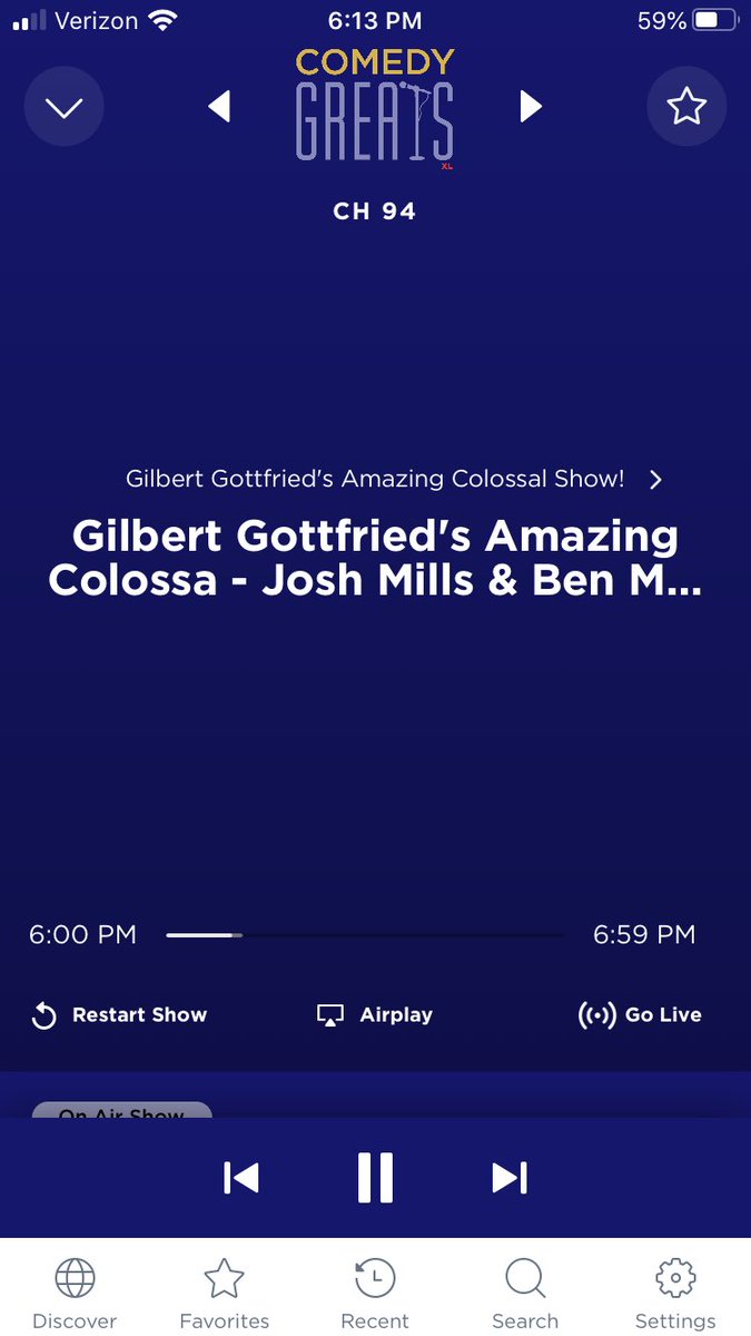 Are you listening to <a href="/RealGilbertACP/">RealGilbertACP</a>  on <a href="/SiriusXMComedy/">SiriusXM Comedy</a>’s “Comedy Greats”? It’s a Kovacs Centennial extravaganza and we are loving it! Thx <a href="/RealGilbert/">Gilbert Gottfried</a>, <a href="/Franksantopadre/">Frank Santopadre</a>, <a href="/daragottfried/">Dara Gottfried</a>, <a href="/silentfilmmusic/">Ben Model</a> &amp; Gino Salamone! #ErnieKovacs #Mindblown