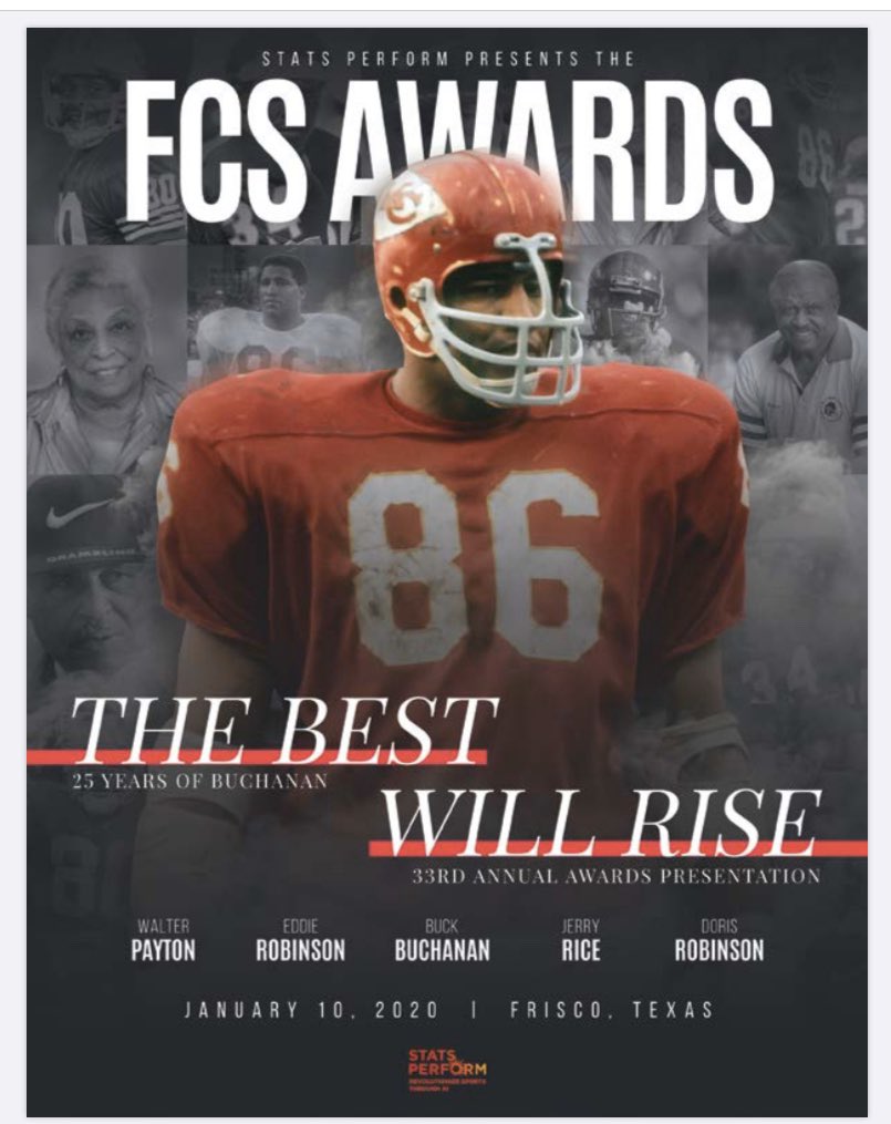 skliebert's tweet photo. Five legacy awards will be awarded at the 33rd annual FCS awards banquet in Frisco, Texas, on Friday, January 4, 2019. #bestNtheNation #BuckBuchananAward #FCSAwardShow #r19htNow #oNeway #Colonels
https://t.co/WeRy9dPRuO https://t.co/Wx4ysyFgKF