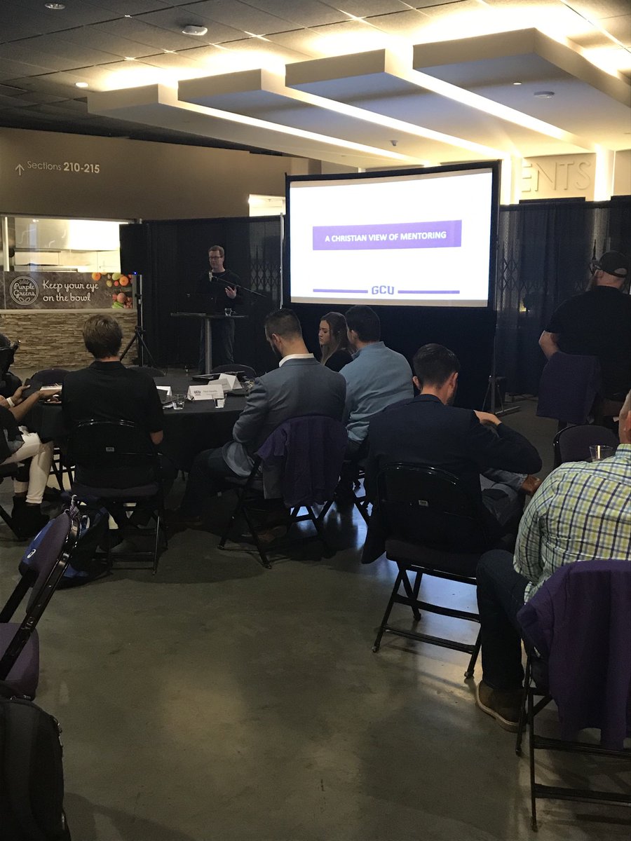 GCUSADvlpment's tweet photo. A tremendous blessing to have Dr. Tim Griffin here sharing a Christian view of mentoring with our ⁦@GCU_Lopes⁩ student-athletes in our Building Champions Leadership Academy! #LopesUp #LopesLearning https://t.co/VhvfhHJj4Y