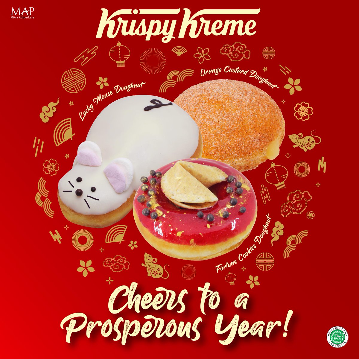 LUNAR NEW YEAR Special edition doughnut is NOW AVAILABLE at all Krispy Kreme stores! 🐁🎉
Welcoming the year metal rat 2020 will be a year of new beginnings, let's celebrate with 3 new variants of Krispy Kreme doughnuts! Lots of luck and prosper... ❤️