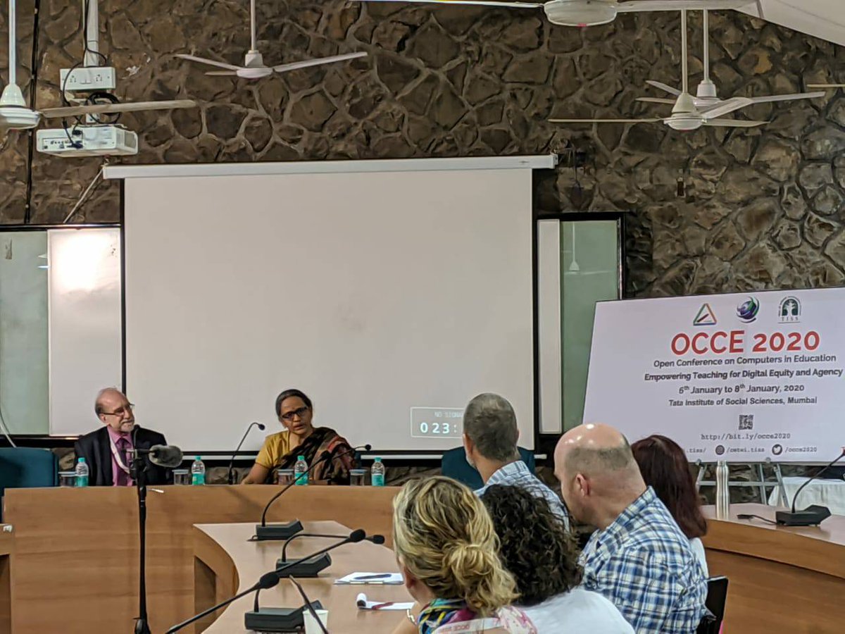 OCCE2020's tweet photo. Keynote address by Prof. Padma Sarangpani, Chair CEIAR on Continuous Professional Development for teachers during last day of the #OCCE2020 conference at @TISSpeak Mumbai campus

#ictandeducation #IFIP https://t.co/VL29ElnXFp