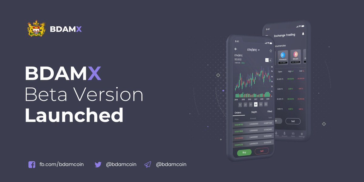 bdamcoin's tweet photo. We are glad to share that we have completed and launched the #BDAMX (the first-ever hybrid crypto-asset exchange) Beta Version. You can start trading today by signing into https://t.co/UGKM763dZD
#Blockchain #Bitcoin #cryptocurrency #IEO #BDAMExchange #cryptoexchange https://t.co/A6DCe4OdIU