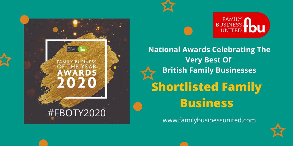 🎉We’ve been shortlisted! 🎉

Delighted to be amongst some great family businesses in the Midlands &amp; Central Family Business of the Year category! Congratulations to everyone shortlisted! 
#FBOTY2020