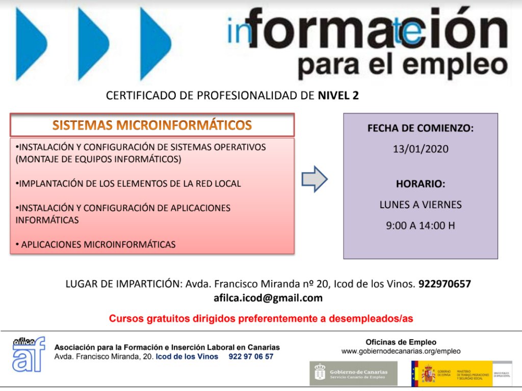 AEDL_La_Orotava's tweet photo. Curso GRATUITO para personas desempleadas en el Norte de Tenerife
#cursos #formación #Tenerife https://t.co/3MXrqV8ije https://t.co/QYbb43MKgd