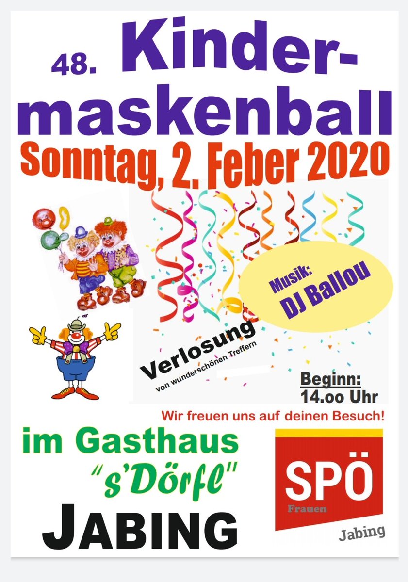 SPOE_JABING's tweet photo. Alle Jahre wieder. Kindermaskenball. #spoeburgenland #spoejabing #ppfilms #jabing #jabingfotos https://t.co/tMZ79J6RJ0