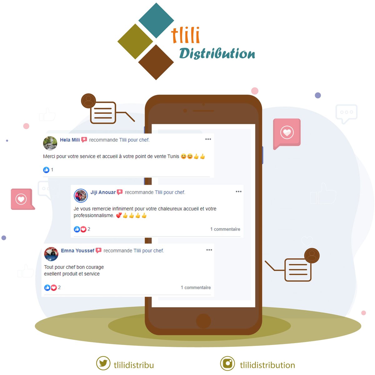 TliliDistribu's tweet photo. [Recommandations clients]
On vous remercie énormément pour vos aimables recommandations et la confiance dont vous nous avez témoigné tout au long de ces années 🥰
Votre satisfaction est notre priorité !
#Tlilidistribution #partage #confiance #hardwork #recommandation #passion https://t.co/eQqns7gAUq