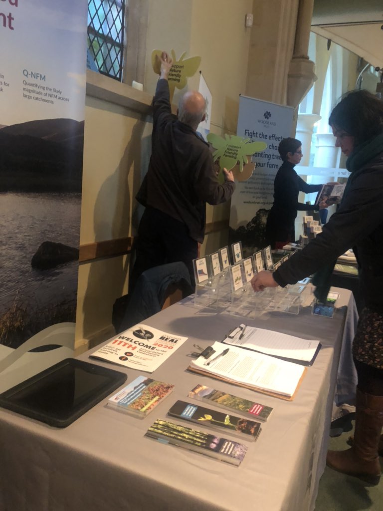 Getting started with our farmer knowledge survey at #ORFC20 ! Come and find our @NERC_NFM stand in St Aldates Church. You can vote for your favourite #NFM measures too💧
