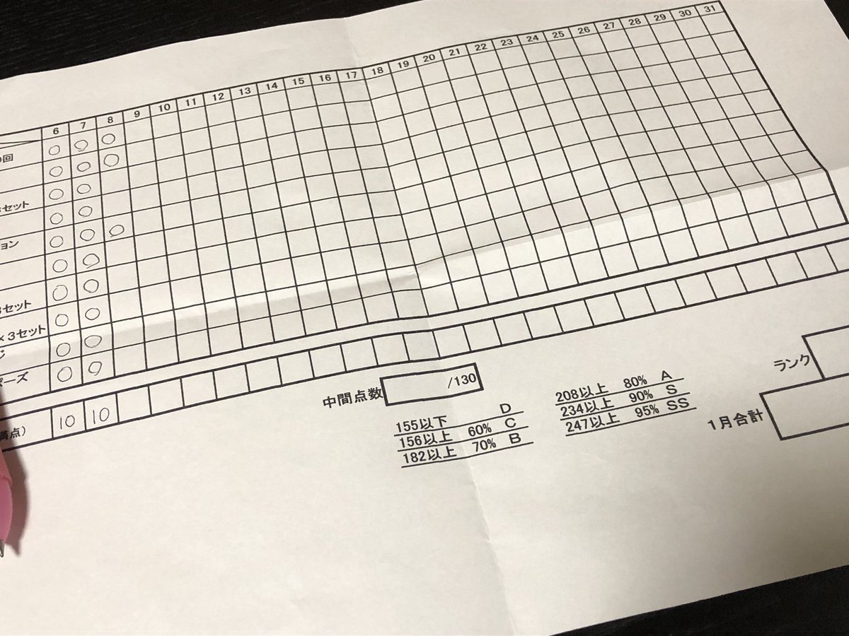 ট ইট র 幸造 寝起き腰痛を改善すべく 今月もプチストレッチやるぞ 6日からだけど 一個一個はすぐ終わるものにしないと面倒くさがってやらないからね あとチェックシートを付けて無理矢理コンプ欲を奮い立たせます 今のところ寝起きはさほど