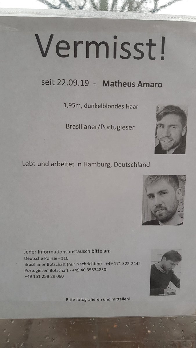 Matheus Amaro in #Hamburg #VERMISST

Bitte teilen!
Weitere Infos: ndr.de/nachrichten/ha…