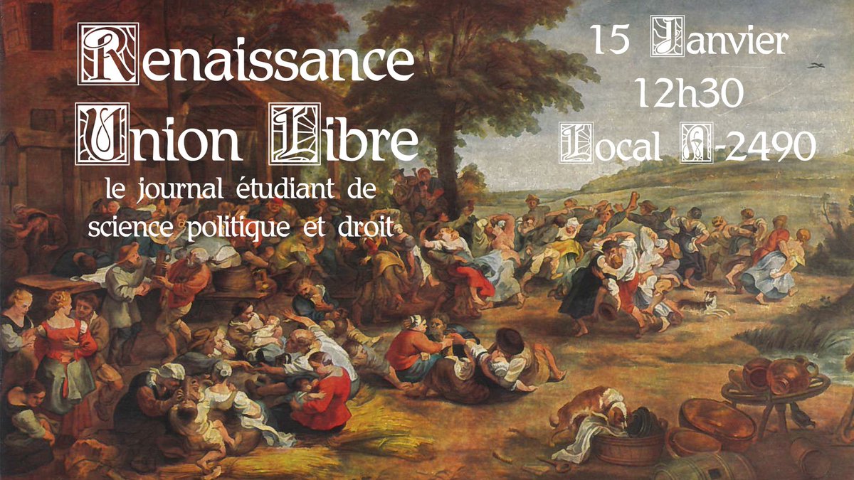 afesped's tweet photo. Est-il le temps pour une refondation d'Union Libre, le journal indépendant des https://t.co/qCPpGN7Hlv de la Faculté de science politique et de droit de l'UQAM? 
Oui!!😀
1ère rencontre le 15 janvier à 12h30! Toutes les personnes intéressées à s'impliquer sont les bienvenues! https://t.co/plJOyWbla7