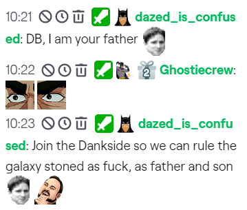 DBshow47's tweet photo. This is what my stream is all about ๐คฃ #twitch #starwars #rulethegalaxy #fatherandson #dankside #DBshow47 https://t.co/mO2XHBwQcD