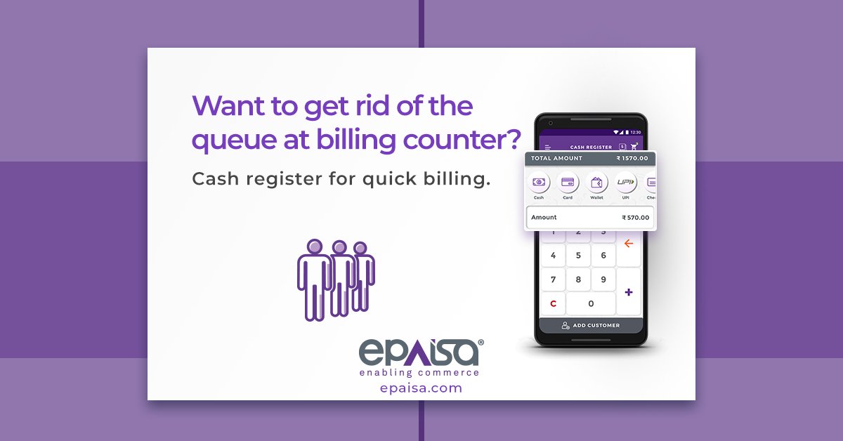 myePaisa's tweet photo. Nobody likes to waste their time standing in the queue for billing. Get rid of the queue and save time with quick billing.
#cashregister #quickbilling #softpos #POS #retailOS #POSapp #ePaisa https://t.co/f7Rx7ysEmC