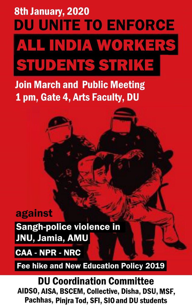 annaverbee's tweet photo. Still enough time to make it to this (unfortunately I can’t today, unwell)
#AllIndiaWorkersStrike #8JANSTRIKE #againstfascism #against_CAA_NRC_NPR https://t.co/snbfVAnSCn
