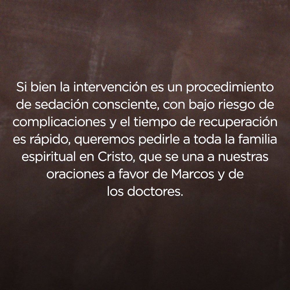 MarcosWitt's tweet photo. [NOTA DE PRENSA] Gracias por unirte en oración por la salud y pronta recuperación de Marcos Witt. Te invitamos a dejarle un mensaje de ánimo en los comentarios. #DiosEsBueno https://t.co/ObPPvxYrMZ