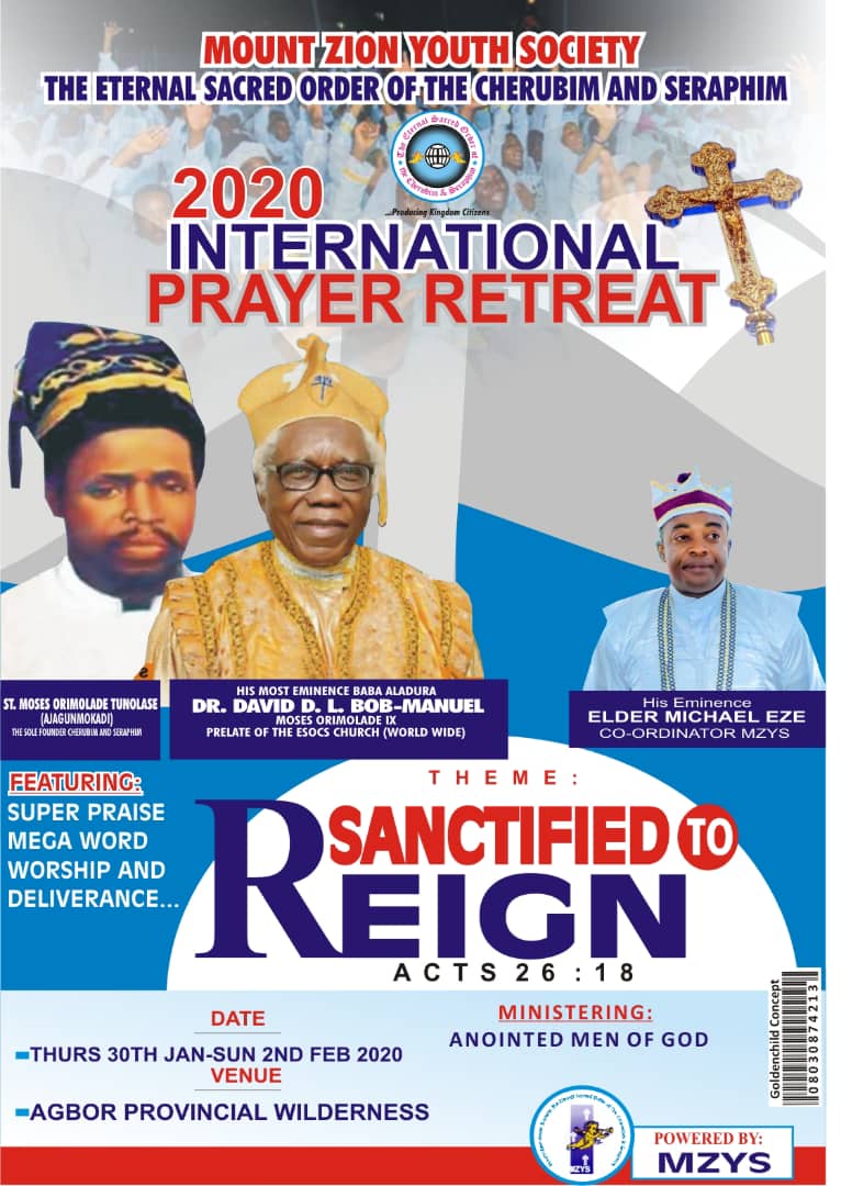 oparasolomon21's tweet photo. Plan to be in the presence of God as #ESOCS_CHURCH through #MZYS brings to the annual International Prayer Retreat #IPR2020 on 30/1/2020 to 2/2/2020. Come with an expectation as God is set to meet you. #IPRMEDIA https://t.co/QSMx8DWYp1
