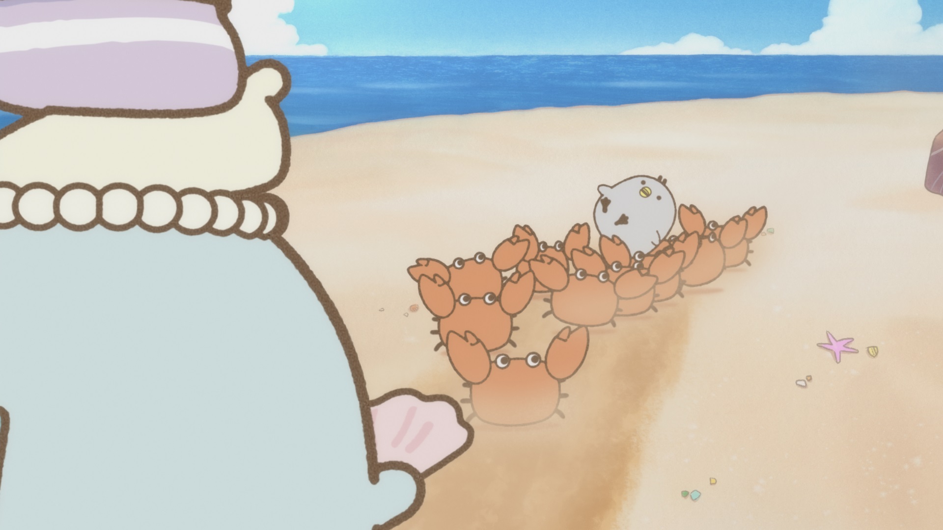 映画 すみっコぐらし 青い月夜のまほうのコ 大ひっと上映中 公式 映画すみっコぐらし キャラクター紹介 映画の中ですみっコたちが出会うキャラクターたちを紹介します カニ 人魚姫 の世界でとつぜんひよこ を連れ去るカニの大群
