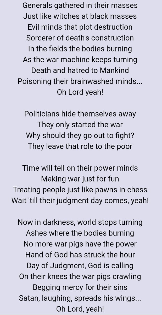 War Pigs — About the Muse