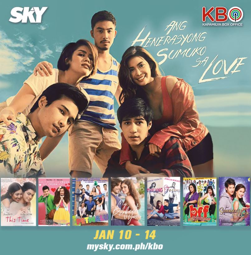 ABSCBNpr's tweet photo. Kilalanin ang #AngHenerasyongSumukoSaLove with #TonyLabrusca, #JeromePonce, #JaneOineza, #AlbieCasino, & #MyrtleSarrosa this week on #KBOonSKY for P30. Subscribe na sa #KBO99 para nonstop ang movie marathon. Watch this week's KBO plus 3 more KBO weeks! @mySKYupdates https://t.co/pzyUz0EBPD