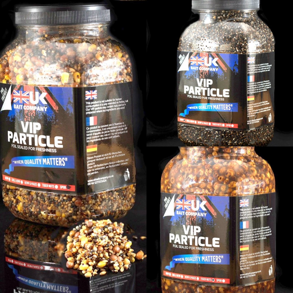 UKBaitCompany's tweet photo. Here at the Uk bait company we use only the highest grade particles.. Check out our full range at https://t.co/xprZWU1neS #UKBAITCOMPANY #VIPPARTICLE #HIGHGRADE #HEMP #PARTIMIX #TIGERS #PVAFRIENDLY #FOILSEALEDFORFRESHNESS #WHENQUALITYMATTERS https://t.co/Nn568DzZbt