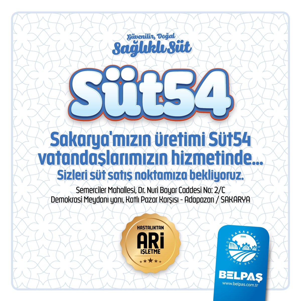 belpaskurumsal1's tweet photo. Sakarya'mızın üretimi Süt54 vatandaşlarımızın hizmetinde...

Sizleri süt satış noktamıza bekliyoruz.

#sakaryabuyuksehirbelediyesi #sut54 #belpas #sut #sakarya #adapazari https://t.co/Fq15IgDeMF