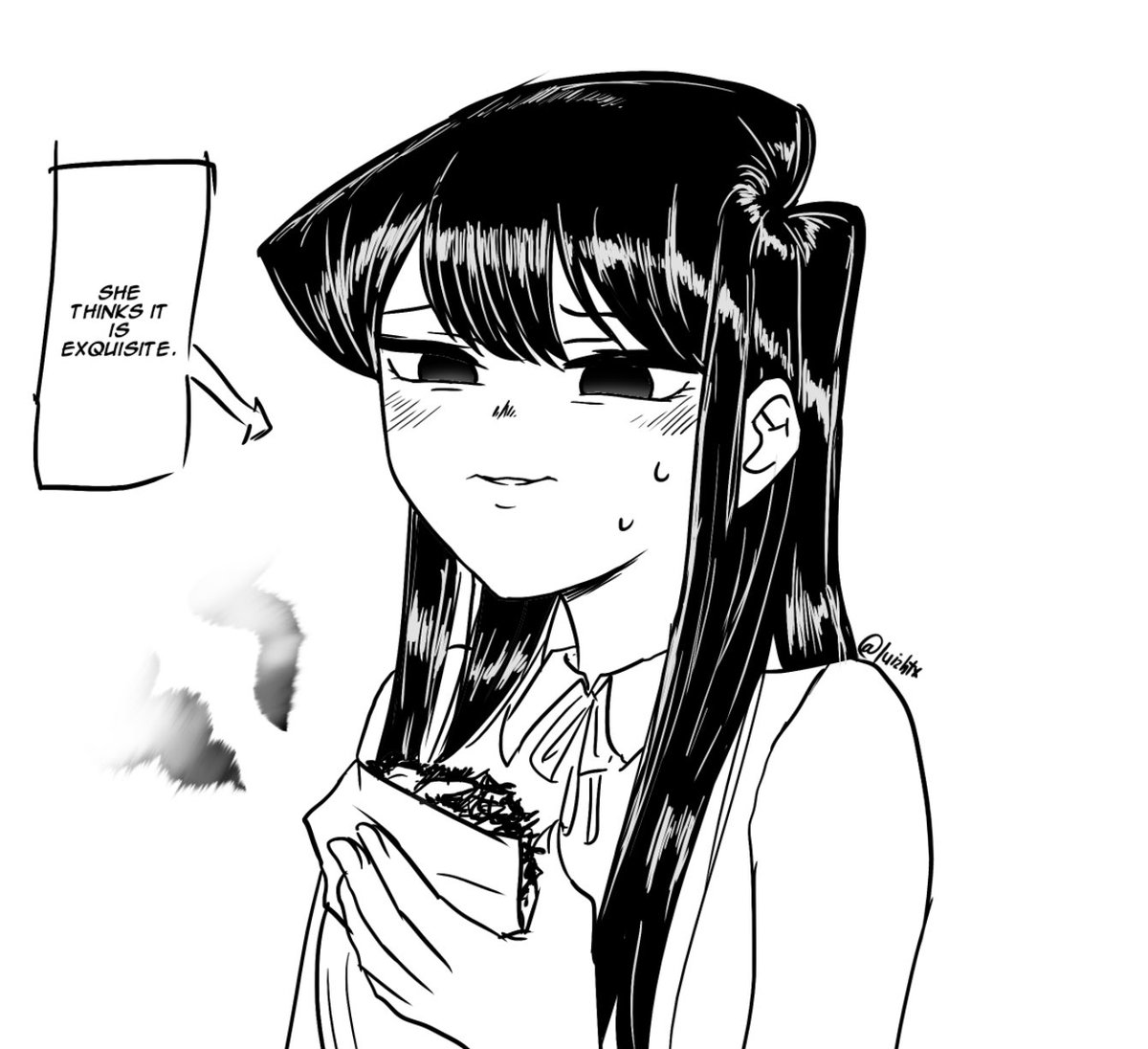 Komi-san "eating the somewhat tasty earth" (only if you read chapter 233 you will get this) 