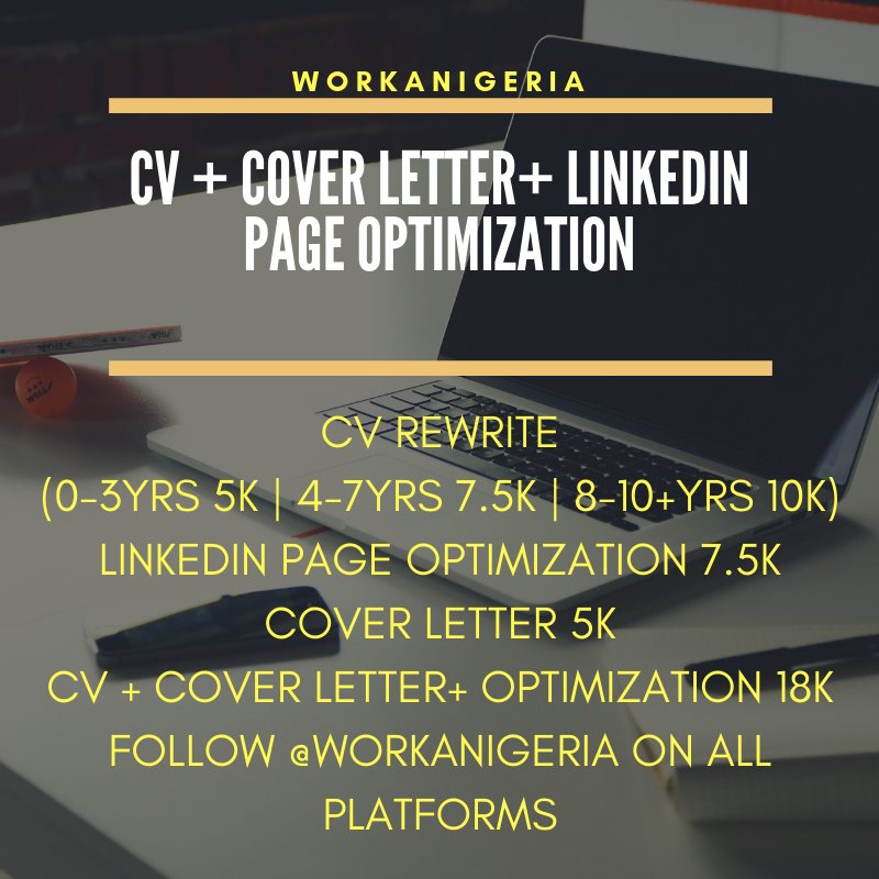 workanigeria's tweet photo. Recruitment and CV Services
We serve both employers and employees
#workalearning https://t.co/rJNT42jM3k