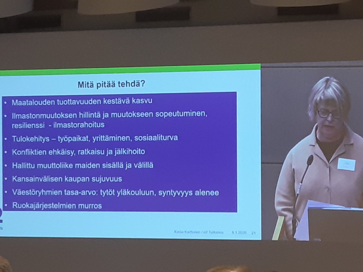 MaaritKari's tweet photo. Suurien ruoanviejämaiden tuotanto kärsii ilmastonmuutoksesta, Venäjä poikkeuksena. @KaisaKarttunen  tiivisti ruokahuollon haasteita ja ratkaisuja monipuolisesti  #maataloustiede  päivillä. https://t.co/lrLPAa8Vj2