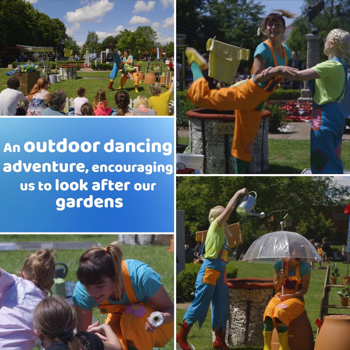 CommotionDance1's tweet photo. This grey weather is making us think ahead to summer, do you need a fun family show for your outdoor programme/festival this year? Get in touch for more info on #willandwhen our loveable children's show all about looking after our #environment and having fun while you do! https://t.co/XleSKOI5Nn