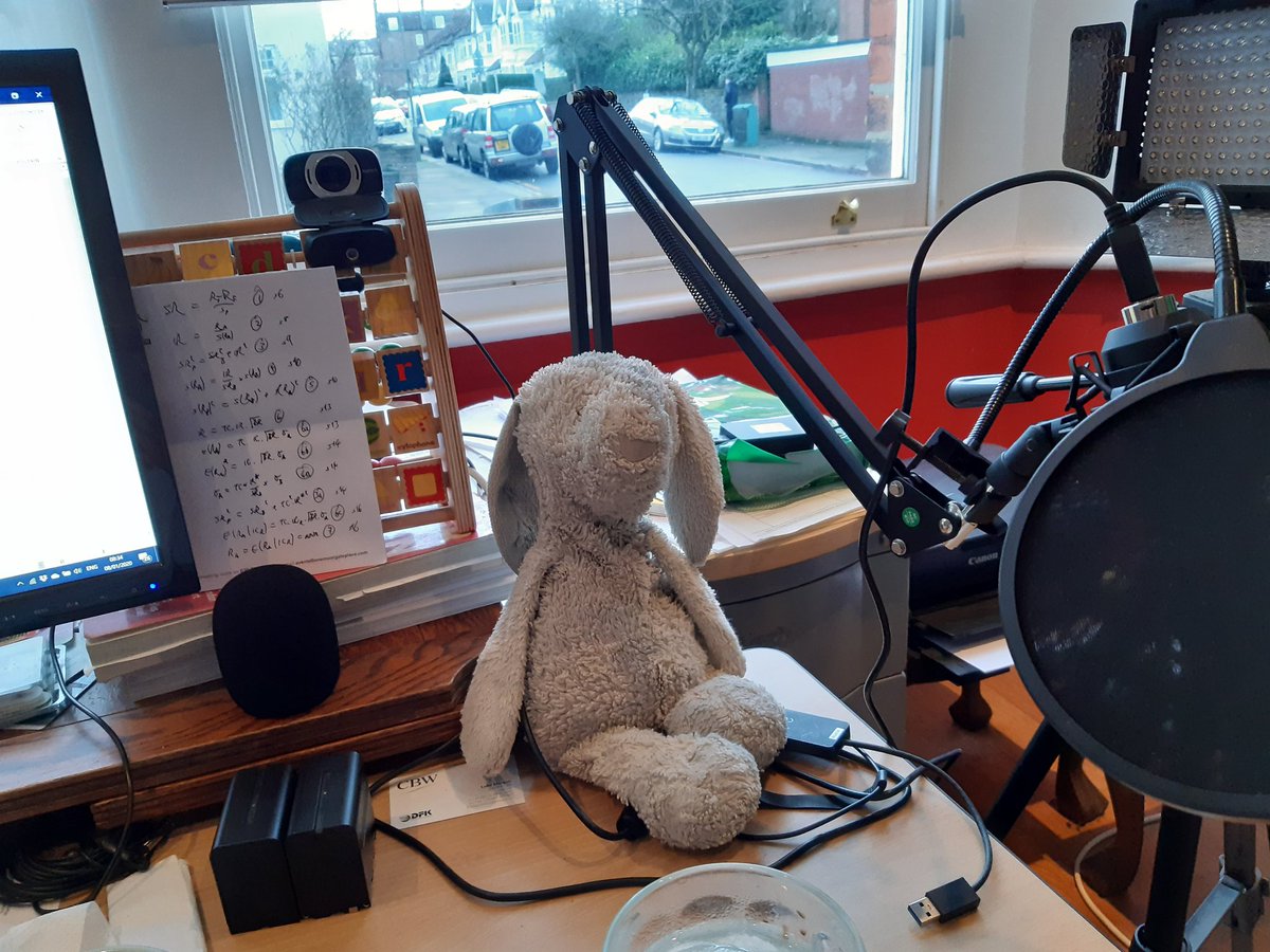 njblain's tweet photo. All set for the day, with 5yo's rabbit Melony (name: got covered in melon juice once upon a time) being my guard rabbit today. #littlepleasures #minordistraction #kidstoys #rabbits @rli22 https://t.co/aLfAWV0kAR