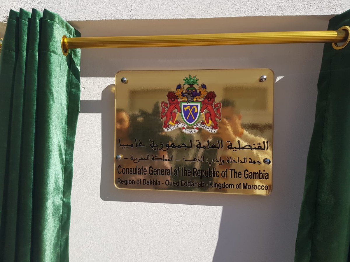 kelthoumbent's tweet photo. #Maroc #Diplomatie  #CooperationSudSud #DakhlaMaroc #DakhlaAfrica
Inauguration du consulat général de la #Gambie à #Dakhla  en présence du chef de la diplomatie Nasser #Bourita et son homologue gambien. https://t.co/PXOOC7fecn