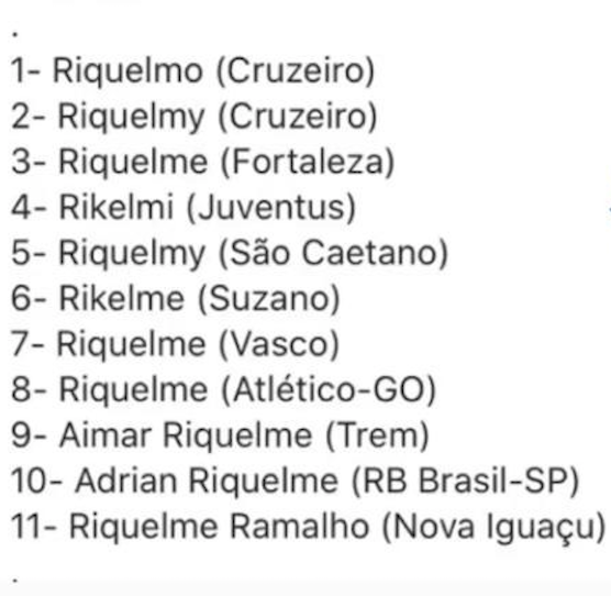 Rupert_Fryer's tweet photo. There are 11 (ELEVEN) players named after Him in this year's Sao Paulo U20 Championships.

Nobody does names like Brazilians 👏 https://t.co/UB6mO1VfNL