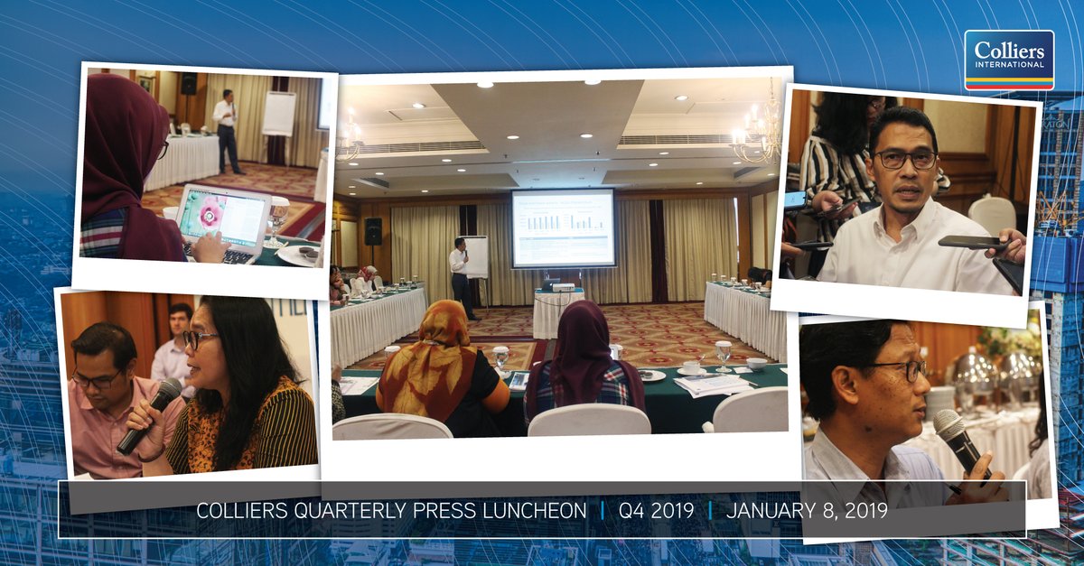 ColliersIDN's tweet photo. Colliers Indonesia's Head of Research, Ferry Salanto, shared property research report for Q4 2019 as well as 2020 forecast to Indonesian journalists. This is our first press luncheon in 2020. 

#ColliersIndonesia #propertymarketreport #propertyoutlook #colliersreport https://t.co/qM7iF4ObzC