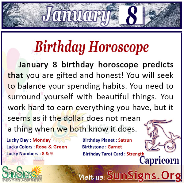 birthday 8 january astrology