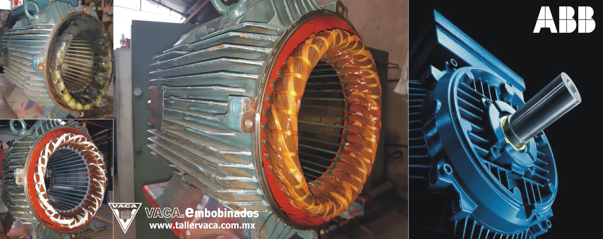 EmbobinadosVaca's tweet photo. #reparacion & #bobinado de #motorelectrico trifasico #abb baja tensión 460 VCA. IEC 180L #vacaembobinados https://t.co/RzE4kDbnPp