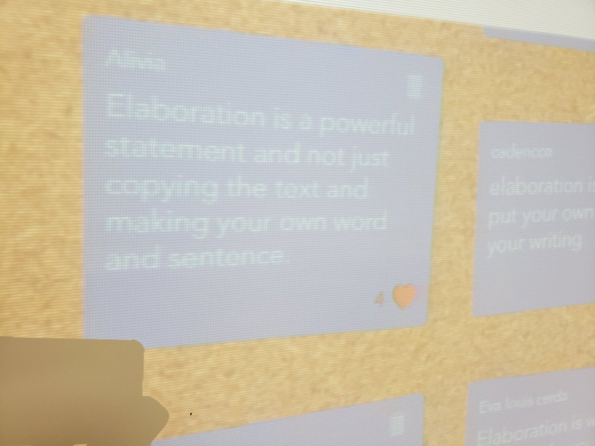 JoelWestheadVCS's tweet photo. Continuing #SMEWrites the first week back from winter break and these kids are rocking! These answers for what is elaboration are awesome! @sugarmillpride @sparksmate @Jninterd23 @stephramos9 @harleyteacher https://t.co/yah33Hrv42