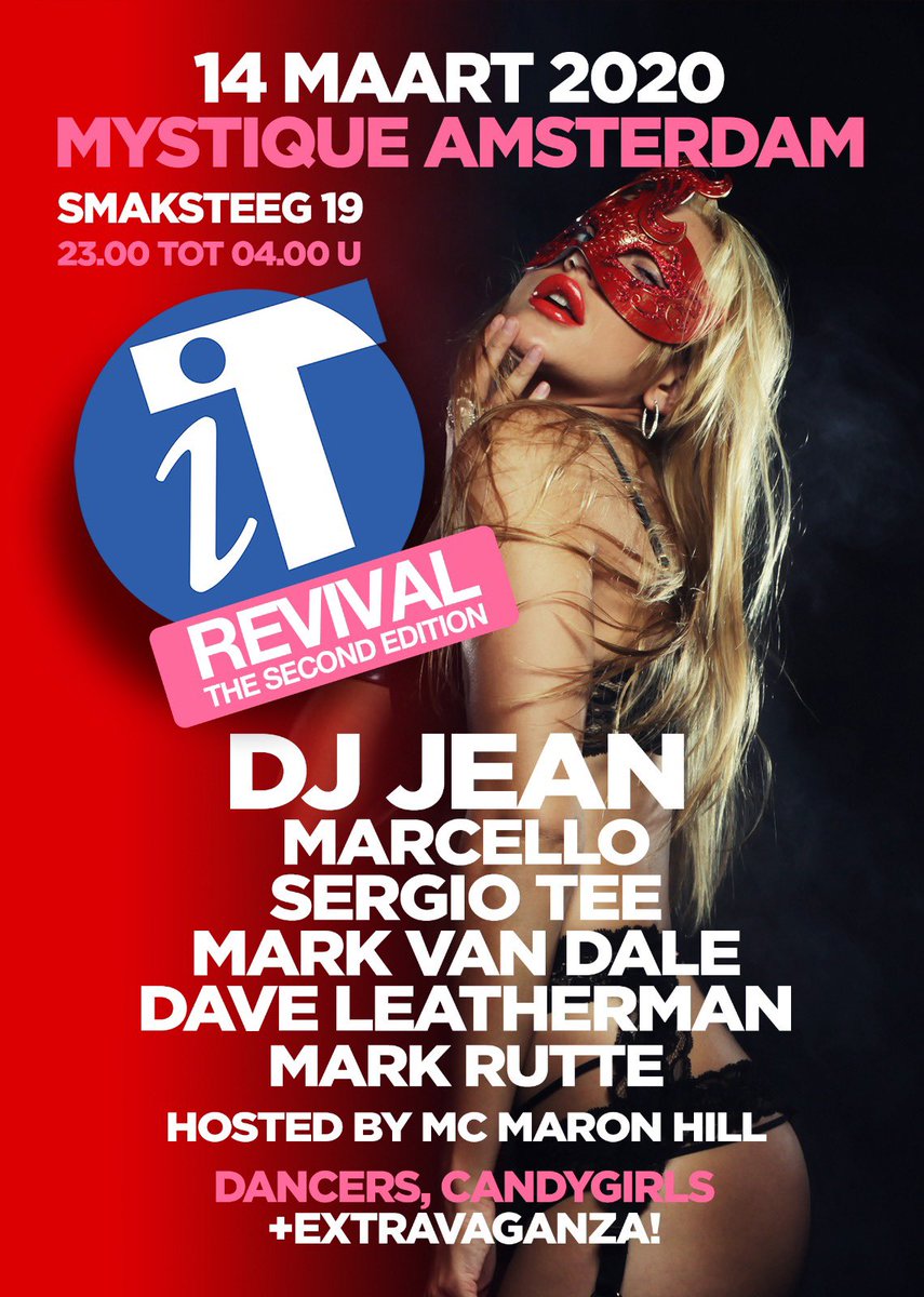 SERGIO TEE (@djsergiotee) on Twitter photo MARCH 14th
Line-up:
<a href="/DJJeanMusic/">DJ Jean</a>
#djmarcello
<a href="/MarkVanDale/">DJ Mark van Dale</a>
<a href="/djsergiotee/">SERGIO TEE</a>
#daveleatherman
#djmarkrutte
#mcmaronhill
Tickets available at:
eventbrite.com/e/tickets-it-r… MARCH 14th
Line-up:
<a href="/DJJeanMusic/">DJ Jean</a>
#djmarcello
<a href="/MarkVanDale/">DJ Mark van Dale</a>
<a href="/djsergiotee/">SERGIO TEE</a>
#daveleatherman
#djmarkrutte
#mcmaronhill
Tickets available at:
eventbrite.com/e/tickets-it-r…