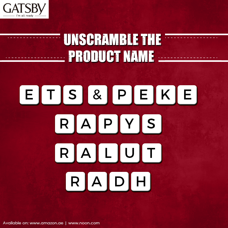 GatsbyMea's tweet photo. Guess this Gatsby product and Set it Right.
Hint: For long lasting styles with an Unbreakable Hold.

Shop now on https://t.co/eKEDi3iOXq or at https://t.co/chPg5QIrtA.

#Gatsby #GatsbyStyle #GatsbyGlobal #GatsbyMea https://t.co/FSGSRHSuBD